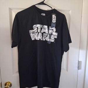 Star Wars Black Short Sleeve Tee with White Graphic Logo